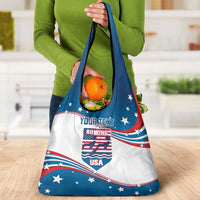 Personalized USA Rowing Grocery Bag United States Flag Curve Style