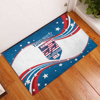Personalized USA Rowing Rubber Doormat 2024 United States Flag Curve Style - Wonder Print Shop