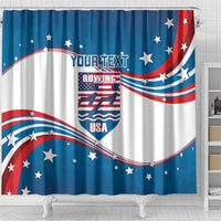 Personalized USA Rowing Shower Curtain 2024 United States Flag Curve Style