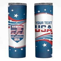 Personalized USA Rowing Skinny Tumbler 2024 United States Flag Curve Style - Wonder Print Shop