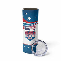 Personalized USA Rowing Skinny Tumbler 2024 United States Flag Curve Style - Wonder Print Shop