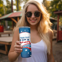 Personalized USA Rowing Skinny Tumbler 2024 United States Flag Curve Style - Wonder Print Shop