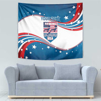 Personalized USA Rowing Tapestry 2024 United States Flag Curve Style - Wonder Print Shop