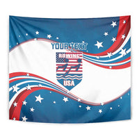 Personalized USA Rowing Tapestry 2024 United States Flag Curve Style - Wonder Print Shop