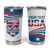 Personalized USA Rowing Tumbler Cup 2024 United States Flag Curve Style - Wonder Print Shop