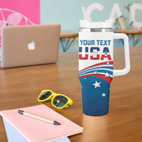Personalized USA Rowing Tumbler With Handle 2024 United States Flag Curve Style - Wonder Print Shop