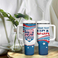 Personalized USA Rowing Tumbler With Handle 2024 United States Flag Curve Style - Wonder Print Shop