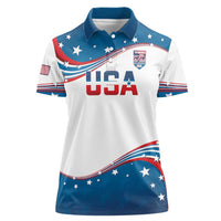 Personalized USA Rowing Women Polo Shirt 2024 United States Flag Curve Style - Wonder Print Shop