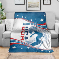 Personalized USA Surfing Blanket 2024 United States Flag Curve Style