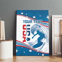 Personalized USA Surfing Canvas Wall Art 2024 United States Flag Curve Style - Wonder Print Shop