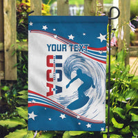 Personalized USA Surfing Garden Flag 2024 United States Flag Curve Style - Wonder Print Shop