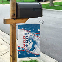Personalized USA Surfing Garden Flag 2024 United States Flag Curve Style - Wonder Print Shop