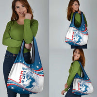 Personalized USA Surfing Grocery Bag United States Flag Curve Style