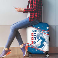 Personalized USA Surfing Luggage Cover 2024 United States Flag Curve Style - Wonder Print Shop
