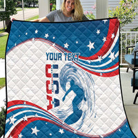 Personalized USA Surfing Quilt 2024 United States Flag Curve Style - Wonder Print Shop