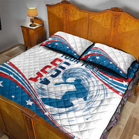Personalized USA Surfing Quilt Bed Set 2024 United States Flag Curve Style - Wonder Print Shop