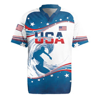 Personalized USA Surfing Rugby Jersey 2024 United States Flag Curve Style - Wonder Print Shop