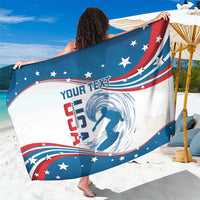 Personalized USA Surfing Sarong 2024 United States Flag Curve Style - Wonder Print Shop