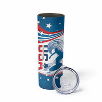 Personalized USA Surfing Skinny Tumbler 2024 United States Flag Curve Style - Wonder Print Shop