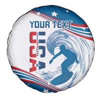 Personalized USA Surfing Spare Tire Cover 2024 United States Flag Curve Style - Wonder Print Shop