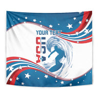 Personalized USA Surfing Tapestry 2024 United States Flag Curve Style - Wonder Print Shop