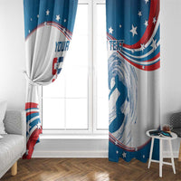 Personalized USA Surfing Window Curtain 2024 United States Flag Curve Style - Wonder Print Shop