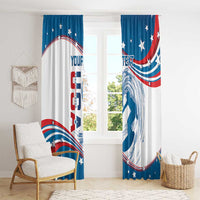 Personalized USA Surfing Window Curtain 2024 United States Flag Curve Style - Wonder Print Shop