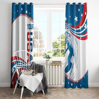 Personalized USA Surfing Window Curtain 2024 United States Flag Curve Style - Wonder Print Shop