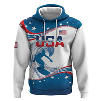 Personalized USA Surfing Zip Hoodie 2024 United States Flag Curve Style - Wonder Print Shop