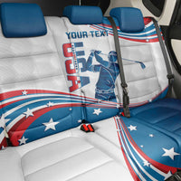 Personalized USA Golf Back Car Seat Cover 2024 United States Flag Curve Style - Wonder Print Shop