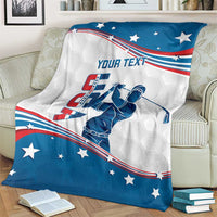 Personalized USA Golf Blanket 2024 United States Flag Curve Style