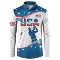 Personalized USA Golf Button Sweatshirt 2024 United States Flag Curve Style - Wonder Print Shop