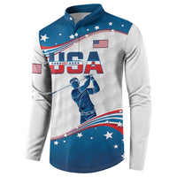 Personalized USA Golf Button Sweatshirt 2024 United States Flag Curve Style - Wonder Print Shop