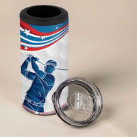 Personalized USA Golf 4 in 1 Can Cooler Tumbler 2024 United States Flag Curve Style - Wonder Print Shop