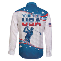 Personalized USA Golf Family Matching Mermaid Dress and Hawaiian Shirt 2024 United States Flag Curve Style - Wonder Print Shop