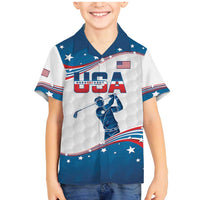 Personalized USA Golf Family Matching Mermaid Dress and Hawaiian Shirt 2024 United States Flag Curve Style - Wonder Print Shop