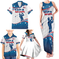 Personalized USA Golf Family Matching Tank Maxi Dress and Hawaiian Shirt 2024 United States Flag Curve Style - Wonder Print Shop