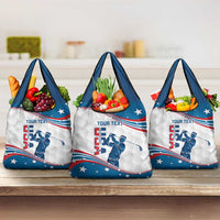 Personalized USA Golf Grocery Bag United States Flag Curve Style