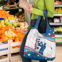 Personalized USA Golf Grocery Bag United States Flag Curve Style