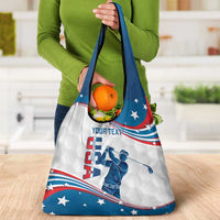 Personalized USA Golf Grocery Bag United States Flag Curve Style