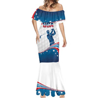 Personalized USA Golf Mermaid Dress 2024 United States Flag Curve Style - Wonder Print Shop
