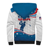 Personalized USA Golf Sherpa Hoodie 2024 United States Flag Curve Style - Wonder Print Shop