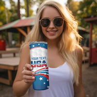 Personalized USA Golf Skinny Tumbler 2024 United States Flag Curve Style - Wonder Print Shop