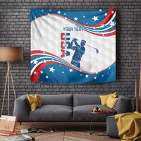 Personalized USA Golf Tapestry 2024 United States Flag Curve Style - Wonder Print Shop