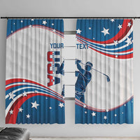 Personalized USA Golf Window Curtain 2024 United States Flag Curve Style - Wonder Print Shop