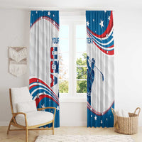 Personalized USA Golf Window Curtain 2024 United States Flag Curve Style - Wonder Print Shop