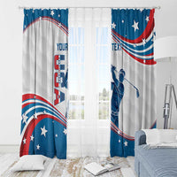 Personalized USA Golf Window Curtain 2024 United States Flag Curve Style - Wonder Print Shop