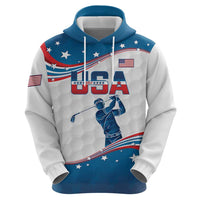 Personalized USA Golf Zip Hoodie 2024 United States Flag Curve Style - Wonder Print Shop