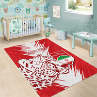 Custom Iran Football Area Rug Go Team Melli Leopard Pattern - Wonder Print Shop