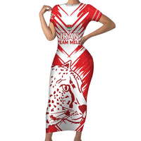 Custom Iran Football Family Matching Short Sleeve Bodycon Dress and Hawaiian Shirt Go Team Melli Leopard Pattern - Wonder Print Shop